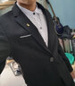 啄木鸟（TUCANO）【臻贵尊享】西服套装男士商务修身西装男工作职业正装小西服男伴 一扣黑色西装+裤子+皮带领带领结袜 L （建议113-125斤穿） 实拍图