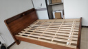 惠寻 京东自有品牌 美式波浪双人床1.8米x2米实木床新中式床1.5米家具 床+环保棕垫 【胡桃色】1.5米x2米(框架结构) 实拍图