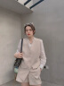 NicoleJolie黑西装马甲女2025夏季新款韩版时尚潮流坎肩小个子马夹上衣外套 米白色 M （建议110斤-125斤） 实拍图