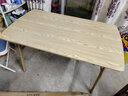 岚海棠 餐桌椅组合家用小户型桌子吃饭桌仿实木长方形快餐 桌椅公寓出租 （单桌）原木色120*70cm碳钢腿 实拍图