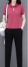啄木鸟（TUCANO）女士运动服套装女夏天2024新款宽松显瘦休闲冰丝短袖两件套 砖红 XL(推荐110-125斤) 晒单实拍图