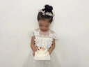 小咔衣浓女童生日公主裙蓬蓬纱儿童主持人晚礼服花童婚礼小女孩钢琴演出服 白色804B3短款 120 实拍图