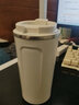EWIWE 经典款咖啡杯保温杯不锈钢材质易开盖咖啡杯开宿舍学车载水杯子 新云白 380ml 防滑磨砂 实拍图