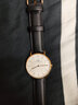 时仕（SEURE）适用dw表带男女小牛真皮针扣手表配件皮表带 DW手表带 黑色平纹金扣 18mm 实拍图