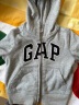 Gap【雪糕系列】男女幼童秋季837957LOGO法式圈织软卫衣儿童装户外 灰色 90cm(2岁) 实拍图