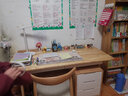 睦乐书桌椅北欧实木书桌书柜组合学生台式电脑桌办公桌椅子写字台书架 1.4米原木色单书桌+扶手椅 实拍图
