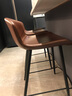 英纳吧台椅吧台凳椅子家用吧椅轻奢高脚椅酒吧椅高脚凳吧凳岛台椅凳子 疯马深棕- 坐高55cm（现货速发） 实拍图