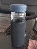 富光 玻璃杯 男女士车载商务办公泡茶水杯加厚杯底G1416系列 双层420ml墨兰有滤网 杯套杯刷  实拍图