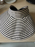 卡蒙（Kenmont）百搭黑白条纹空顶防晒帽女夏沙滩速干透气可折叠遮脸遮阳帽6046 黑色 可调节（55-60cm） 实拍图