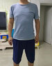 红豆（Hodo）睡衣男夏纯棉短袖中裤套装圆领舒适可外穿情侣家居服 灰蓝175 实拍图