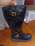 百思图冬新款扣带加绒厚底骑士靴小个子高筒靴女长靴W0819DG4 黑色 37 实拍图