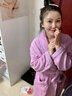 欣美舒纯棉睡袍浴袍毛巾料温泉长款秋冬男女士成人情侣浴衣酒店大码长款 深粉色-纯棉-毛巾料 L 【适合178cm以下180斤以内】 实拍图