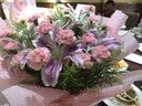 来一客鲜花速递康乃馨百合生日祝福礼物鲜花送妈妈老师同城配送 19朵粉康粉百合花束 实拍图