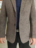 查利德斯轻奢韩版羊毛西服男秋冬新款保暖舒适商务休闲免烫小西装外套男 3003咖格【抗皱免烫款】 L 175码/48【建议130-140斤穿】 实拍图
