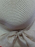 迷人微笑遮阳帽女士户外防晒帽子新品度假草帽编织大檐沙滩夏天太阳帽女 米色 实拍图