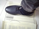 VOLO犀牛男鞋软底商务休闲皮鞋男士免系带冬季百搭板鞋 黑色 40 实拍图