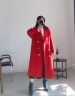 歌珀莱品牌女装手工缝制双面羊绒大衣女2019冬长款过膝大红色羊毛呢子外套 红色 M 晒单实拍图