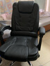 百魅（BAIMEI）电脑椅家用皮椅办公椅子可午睡办公室老板椅可躺久坐人体工学 -黑色+7点按摩黑色+弹簧包座垫 钢制脚+无搁脚 实拍图