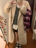GARNUO燕麦色双面羊毛大衣女中长款秋冬新款高级感小个子赫本风毛呢外套 燕麦色 M【111-130斤】 实拍图