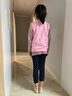 Hello Kitty女童马甲儿童背心棉春装保暖2025新款洋气针织马夹秋季外穿童装 深粉碎花513057 150 CM适合145-155 实拍图