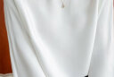 VKGZ重磅真丝衬衫女桑蚕丝上衣夏季新款轻奢百搭七分袖宽松垂感好T恤 米茶色 L（131-150斤） 晒单实拍图