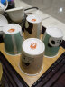 贝瑟斯 水杯套装陶瓷杯4个装送托盘 创意水杯家庭套装家用喝水杯子茶杯可爱咖啡杯儿童牛奶杯北欧客厅水具 晒单实拍图