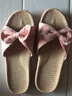 远港四季防臭亚麻拖鞋女夏室内居家用防滑男春秋棉麻布凉拖不臭脚地板 【女款】粉色波点 39 【女码】40 实拍图