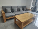 公熊（GXIONG） 公熊家具 沙发实木沙发客厅北欧实木木质沙发实木沙发小户型沙发 原木色（灰色布套） 四人位+脚踏+长茶几 实拍图