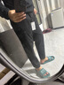 乔克杰夏季薄款男士装抗皱休闲潮垂感小脚易穿百搭显瘦宽松运动九分裤子 黑色+深灰色 2XL 实拍图