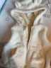 童泰秋冬季婴儿衣服5月-3岁宝宝加绒马甲外出连帽坎肩 米白 80cm 实拍图