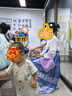 萝美酱2025新款马面裙女童儿童汉服套装全套春秋国风古装女孩 雀蓝色喷金马面裙+长袖上衣+项链 160 实拍图
