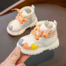 贝贝街区（BABYSTREET）学步鞋婴儿女宝宝靴子男童鞋一岁半小童秋冬季加绒棉鞋马丁靴1-3 桔色 18 135mm 适合15-18个月宝 实拍图