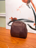 CALWAN KEODH头层牛皮包包女包单肩斜挎大容量休闲通勤胸包生日元旦礼物送女友 【咖啡色】品牌百搭简约贝壳包实用走心女生闺蜜 实拍图