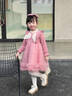 安妮优儿（Anneyol）女童连衣裙春秋款裙子2025新款儿童洋气秋装小女孩衣服红色公主裙 粉色棉里 110 实拍图