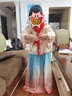 罗蒙女童汉服新中式古装秋款唐装中国风演出服 汉服茶白色两件套 150 实拍图