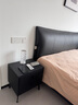 CBD家居超薄床头极薄床头意式极简真皮床小户型轻奢床婚床D1080A （水墨黑）齐边mini款 1800*2000 实拍图