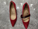 7or9 山楂 新中式红色婚鞋女气质真皮单鞋空气棉高跟鞋7cm新婚礼物 山楂7cm- 配饰需要另外购买 36 实拍图