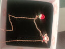 三丽鸥美乐蒂项链女ins轻奢小众设计感蝴蝶结吊坠生日礼物送女友 HelloKitty专属礼盒 三丽鸥美乐蒂 草莓项链 实拍图