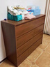造木田园 斗柜实木色五斗柜简约现代卧室靠墙收纳柜客厅斗橱抽屉柜子储物柜 三层三斗-带滑道郁金檀木色60 实拍图