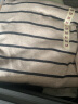 无印良品 MUJI 女式 弹力罗纹编织 半高领长袖T恤 BBM02A1A 打底衫 米色条纹 M 实拍图