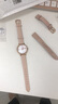尊致登小尺寸真皮手表带 适用OliviaBurton 迪士尼 罗西尼纤细女手表链 粉色：玫瑰金扣 14mm 实拍图