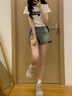 風采兔 复古高腰韩系牛仔短裤女2023夏季新款辣妹百搭显瘦做旧热裤子潮 复古蓝【弹力】 L 实拍图