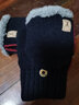 笙格儿 手套男冬季半指骑行保暖漏指韩版针织毛线手套棉男士秋冬天写字户外加绒加厚防寒 黑色 均码有弹性 实拍图