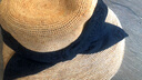 Mr DUCK马达加斯加天然拉菲草 匠心手工草帽女遮阳帽 大帽檐可折叠渔夫帽 黑色印花本草色-大边 (进口材质） M（适合55-57cm头围） 实拍图