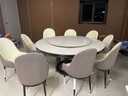 琛舍高端实木岩板餐桌椅组合现代简约意式大理石圆桌带转盘家用饭桌 中花白【加厚大理石】 1.6米 一桌十椅【带转盘】 实拍图