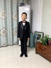 鼎玛仕儿童西服套装男童小西装花童礼服韩版中大童主持人男孩钢琴演出服 升级版青果领黑色5件套(含马甲) 140 码 身高135-140cm 重57-61斤 实拍图
