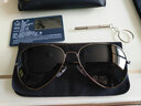 砾石情侣偏光太阳镜 圆框炫彩时尚墨镜 细腿男女蛤蟆眼镜 可定制近视眼镜 枪框黑灰片（偏光） 实拍图