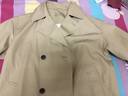 无印良品 MUJI 男女通用 不易沾水 宽版双排扣大衣 无性别 男款女款 BDE15C2S 象牙色 XXS-XS 实拍图