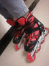 美洲狮（COUGAR） 轮滑鞋可调成人儿童套装溜冰鞋 闪光男女旱冰鞋滑冰鞋 LSG/P6 黑红(前轮闪光)(全套) L(实际37-41码) 实拍图