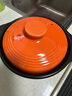 康舒（KANGSHU）砂锅炖锅家用燃气陶瓷锅小号汤煲沙锅煲仔饭煤气灶专用瓦煲煲汤锅 橙色1100ML 实拍图